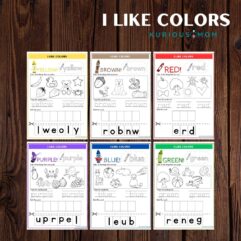 I like colors worksheet for kids