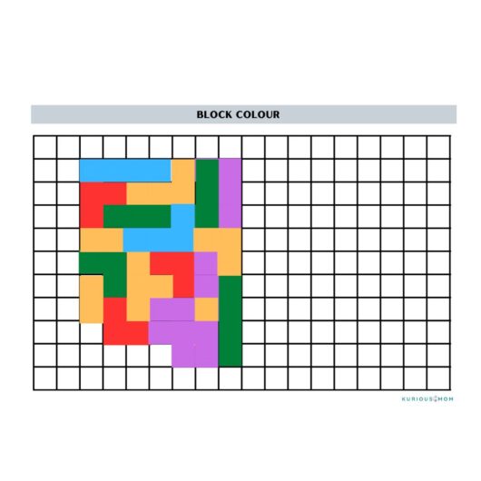 Block mirror image printable worksheet for kids