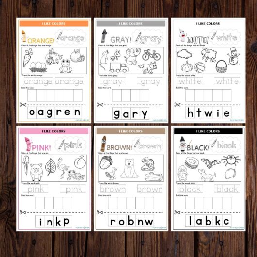 I like colors worksheet for kids