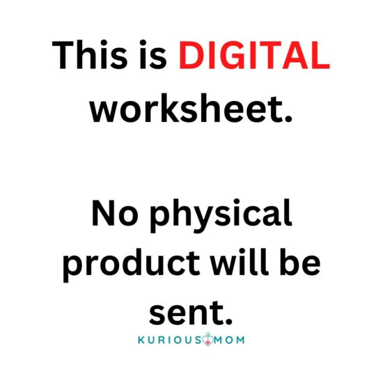 This is DIGITAL worksheet. No physical product will be sent.