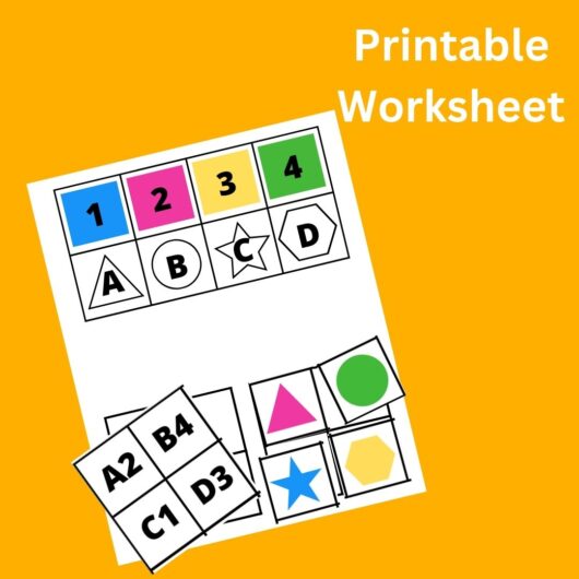 Shapes Grid Matrix printable worksheet