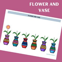 Flower and vase Activity worksheet