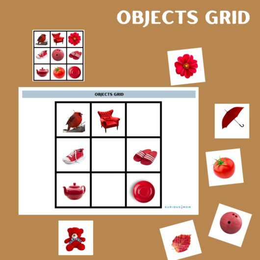 object grid printable activity worksheet for kids