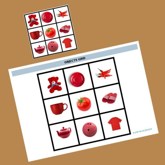 object grid printable activity worksheet for kids