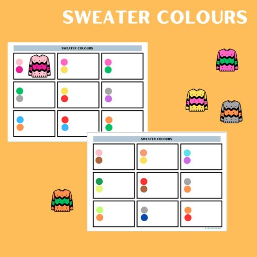 Sweater Colors Matching Activity worksheet