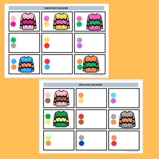 Sweater Colors Matching Activity worksheet