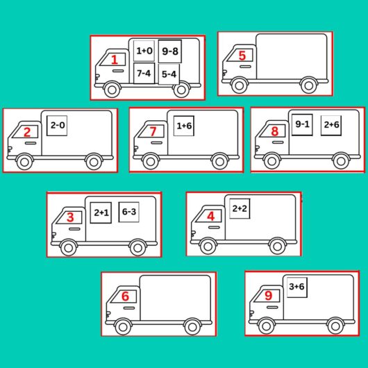 Maths Truck Activity printable worksheet