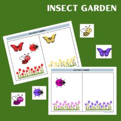 insect colour sort printable activity worksheet for kids