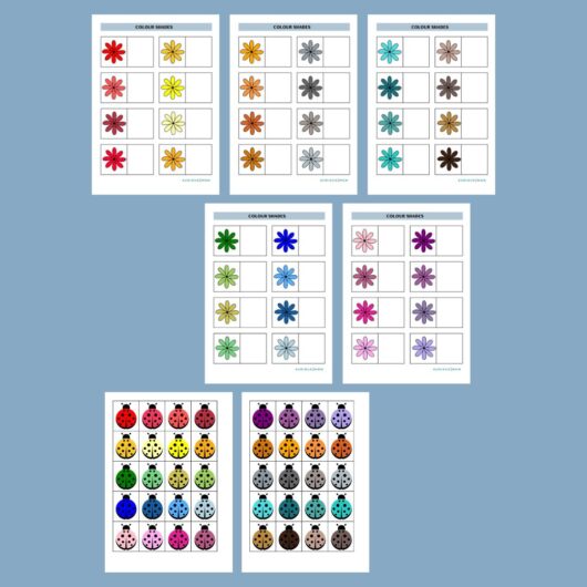 flower colour sort printable activity worksheet for kids