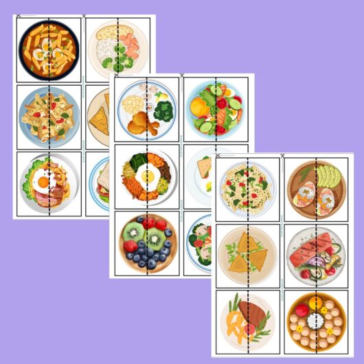 food puzzle kids worksheet