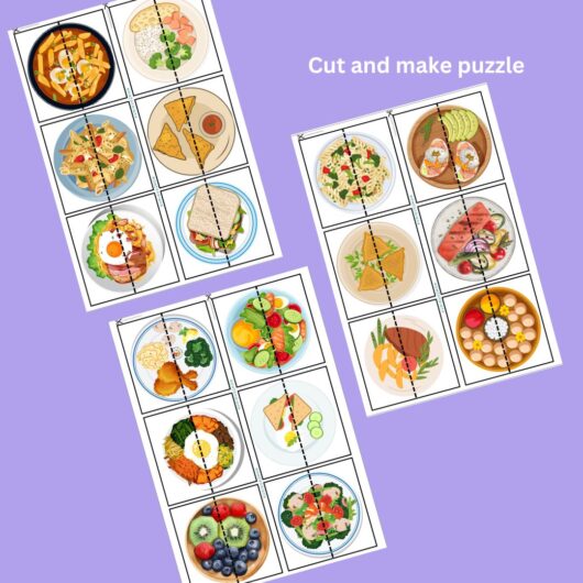 food puzzle kids worksheet