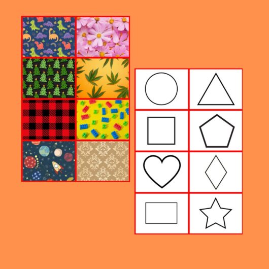 shapes and background printable worksheet for kids