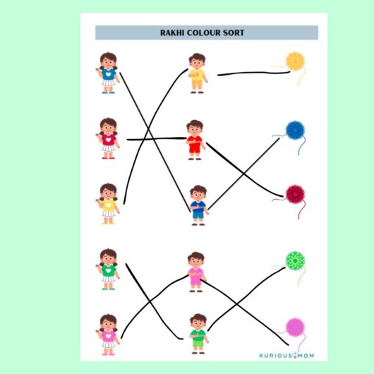 Rakhi colour sort Printable worksheet - Image 2