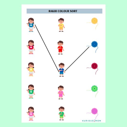 Rakhi colour sort Printable worksheet - Image 5