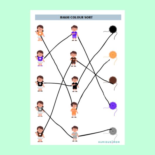 Rakhi colour sort Printable worksheet - Image 3