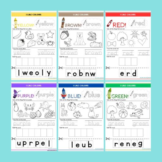 colour sort worksheet