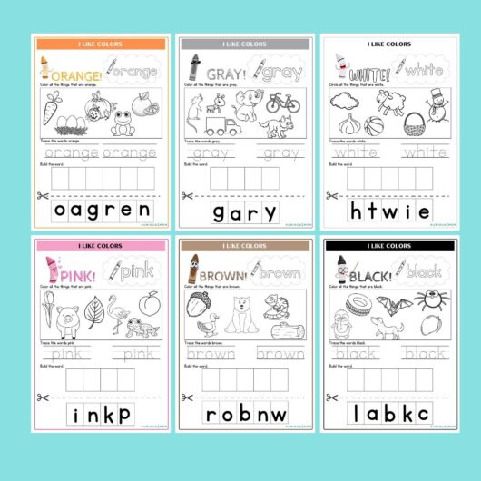 colour sort worksheet