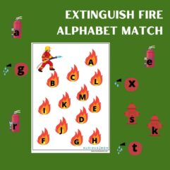 Extinguish the Fire – Alphabet Matching Activity Printable worksheet