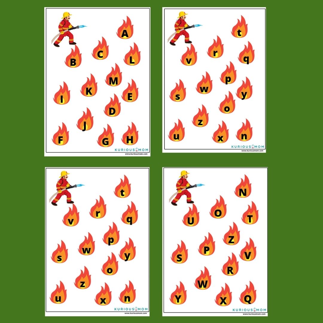 Extinguish the Fire – Alphabet Matching Activity Printable worksheet - Image 3