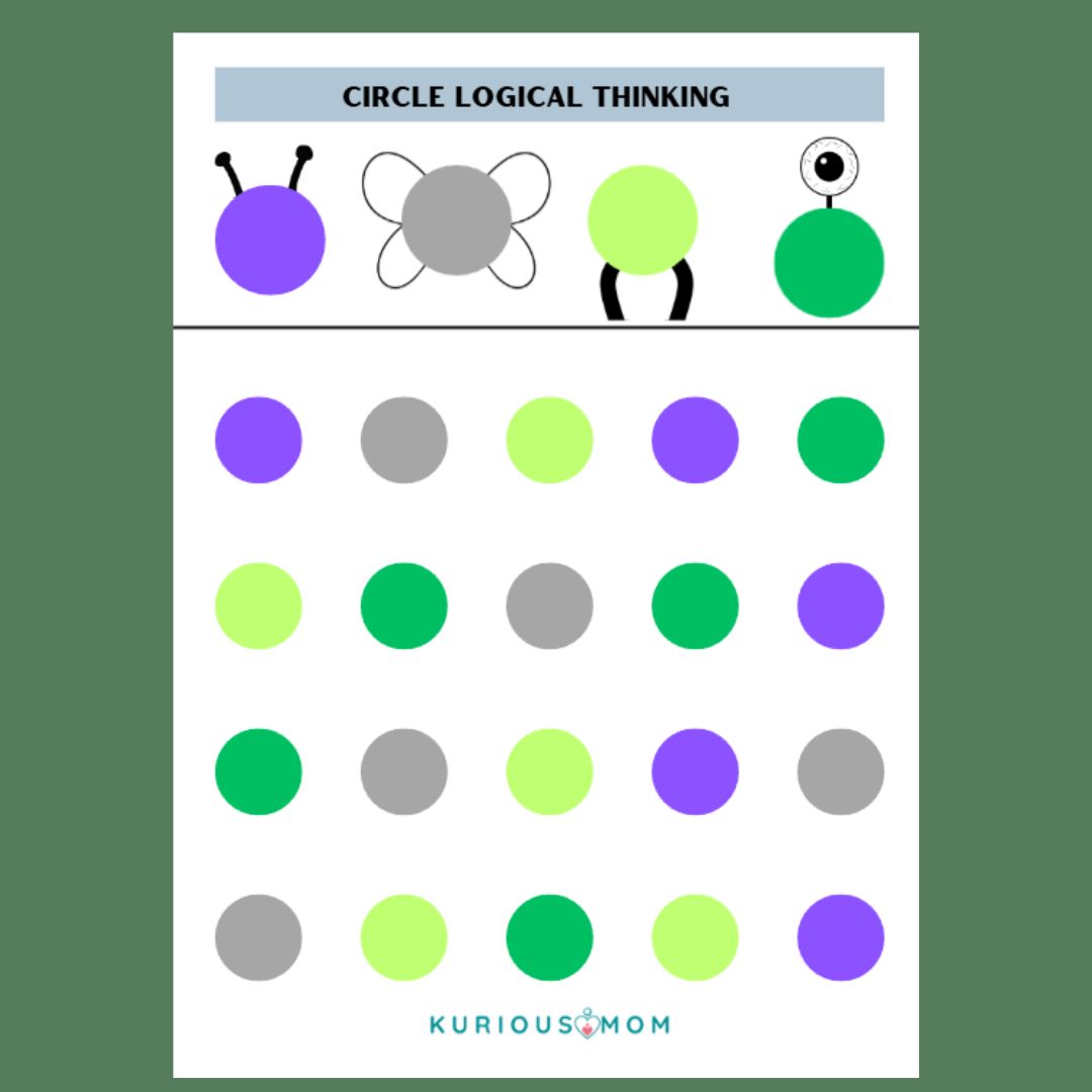 Circle Logical Thinking printable worksheet - Image 4