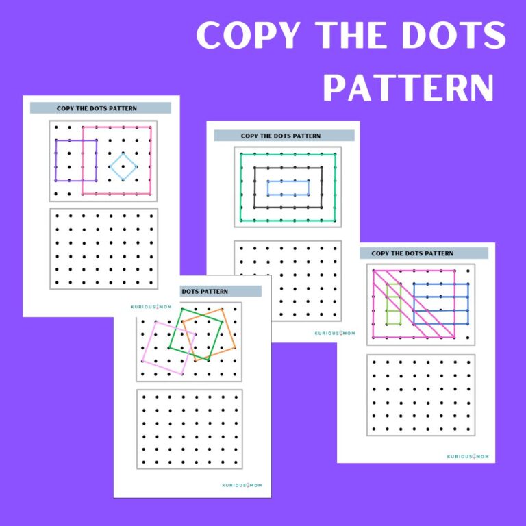 Copy the Dots Pattern printable worksheet - KuriousMom Shop