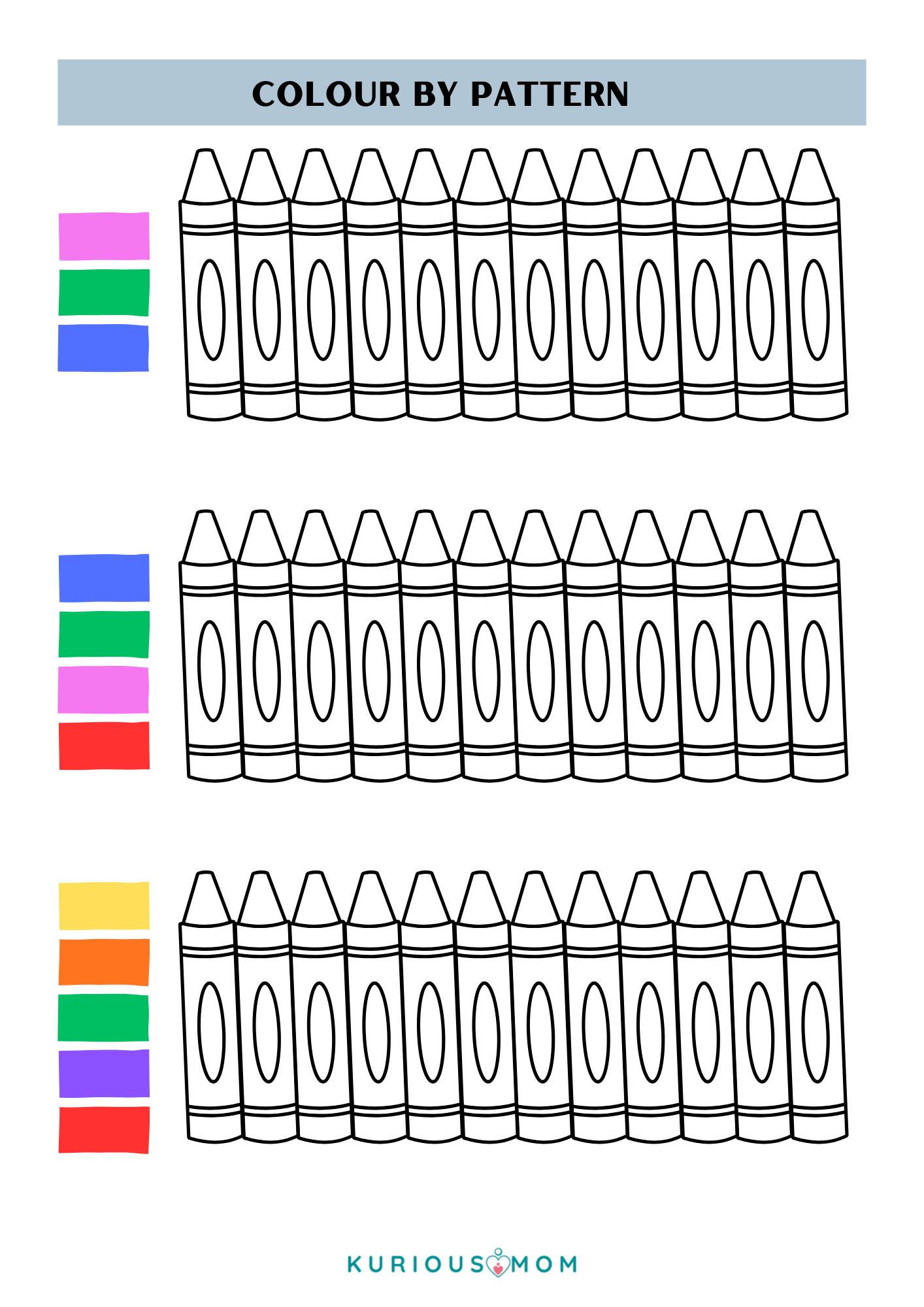 Colour by Pattern printable worksheet - Image 4