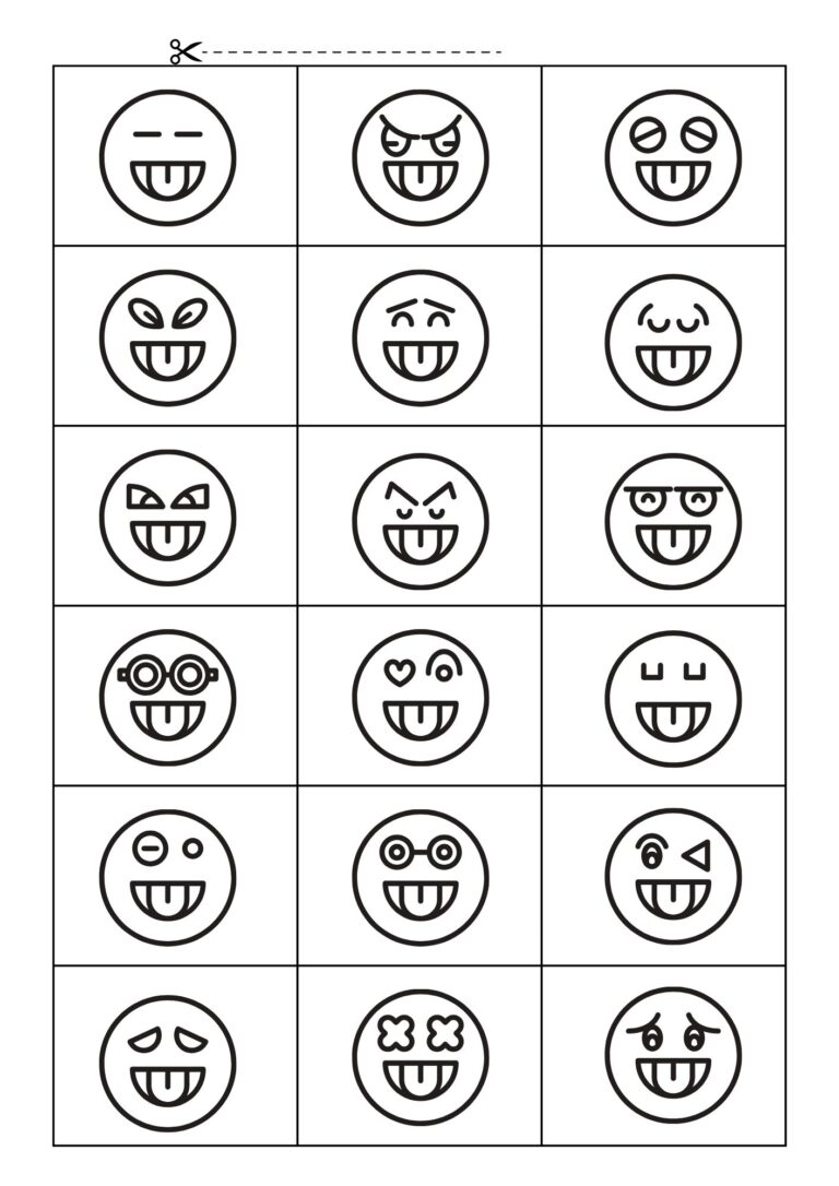 Smiley Worksheet Smiley Match printable worksheet - KuriousMom Shop