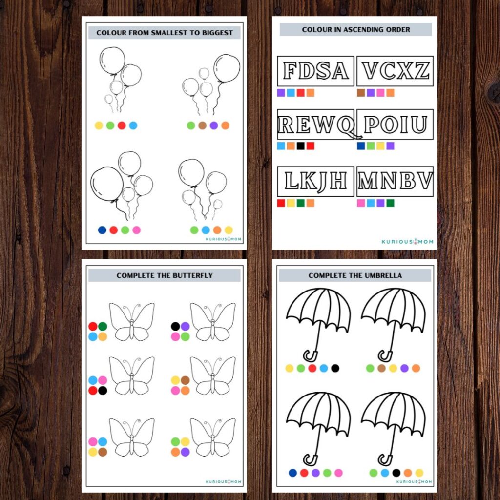 Colour with code printable worksheet - KuriousMom Shop