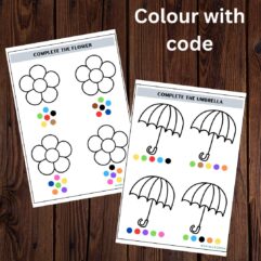 Colour with code printable worksheet