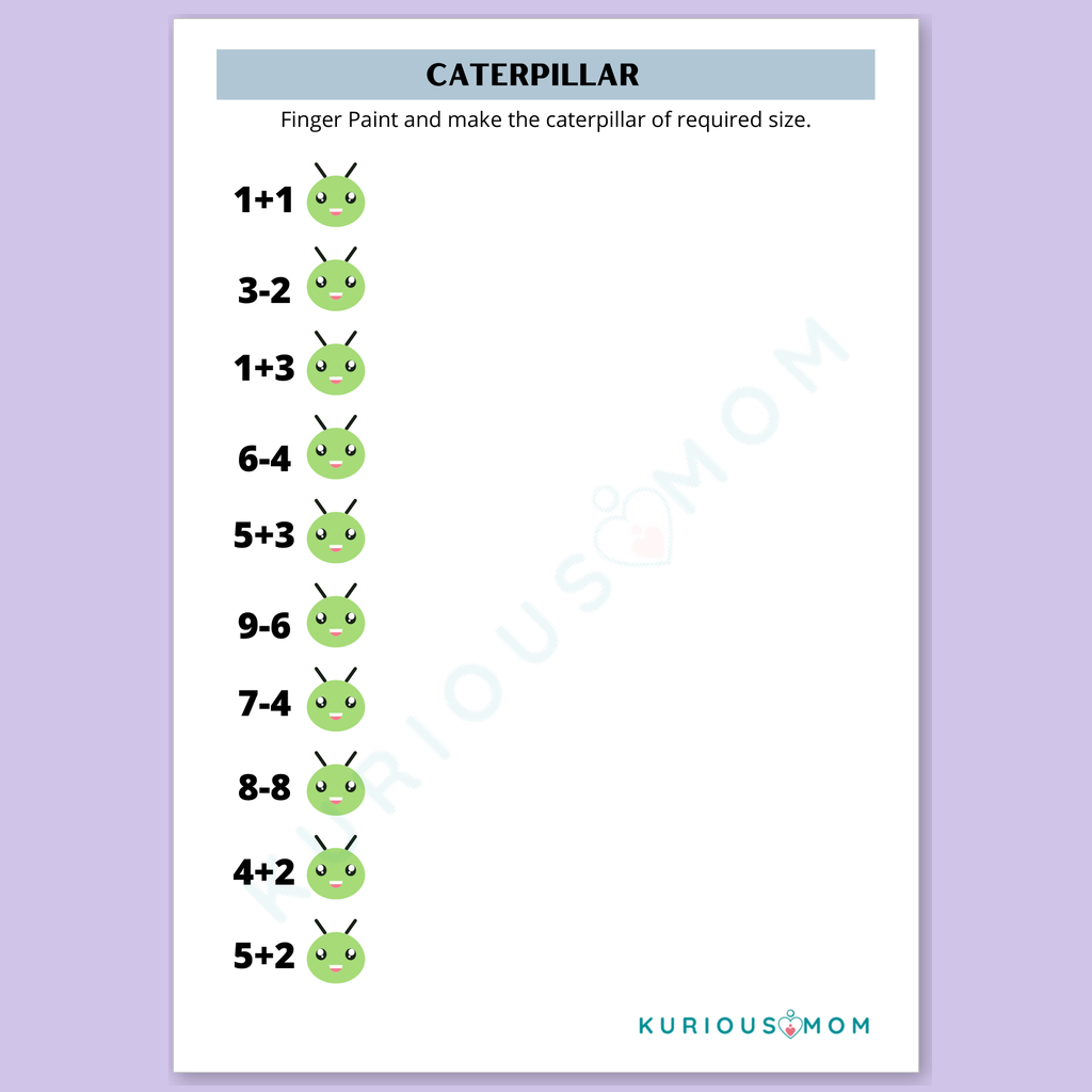 Finger Paint Addition and Subtraction printable worksheet - Image 3