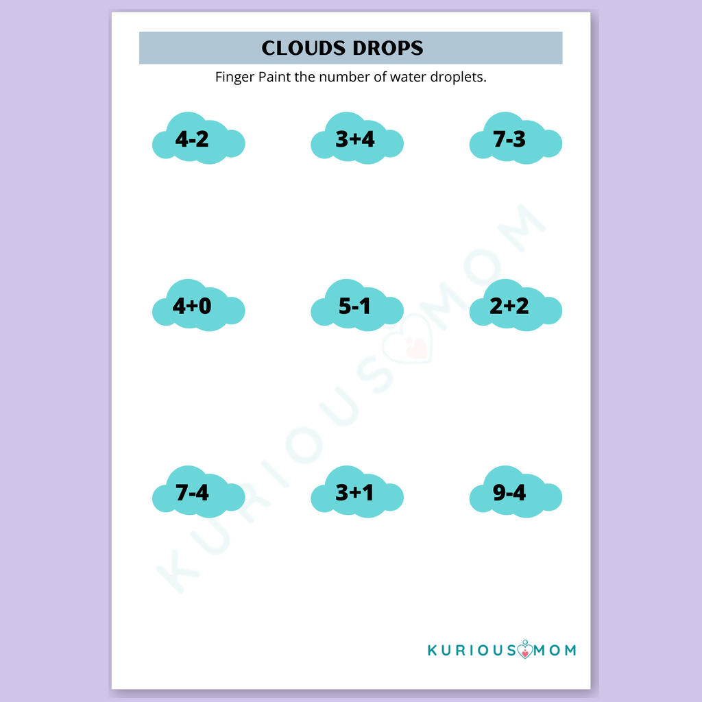 Finger Paint Addition and Subtraction printable worksheet - Image 4