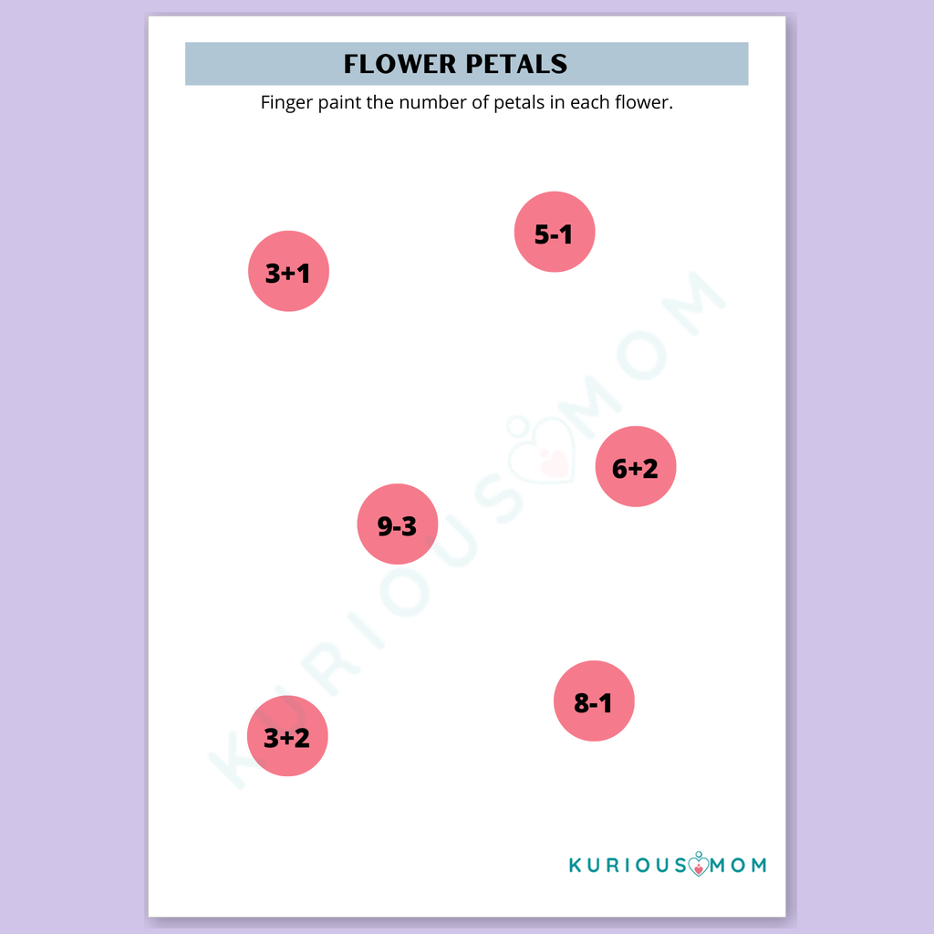Finger Paint Addition and Subtraction printable worksheet - Image 5