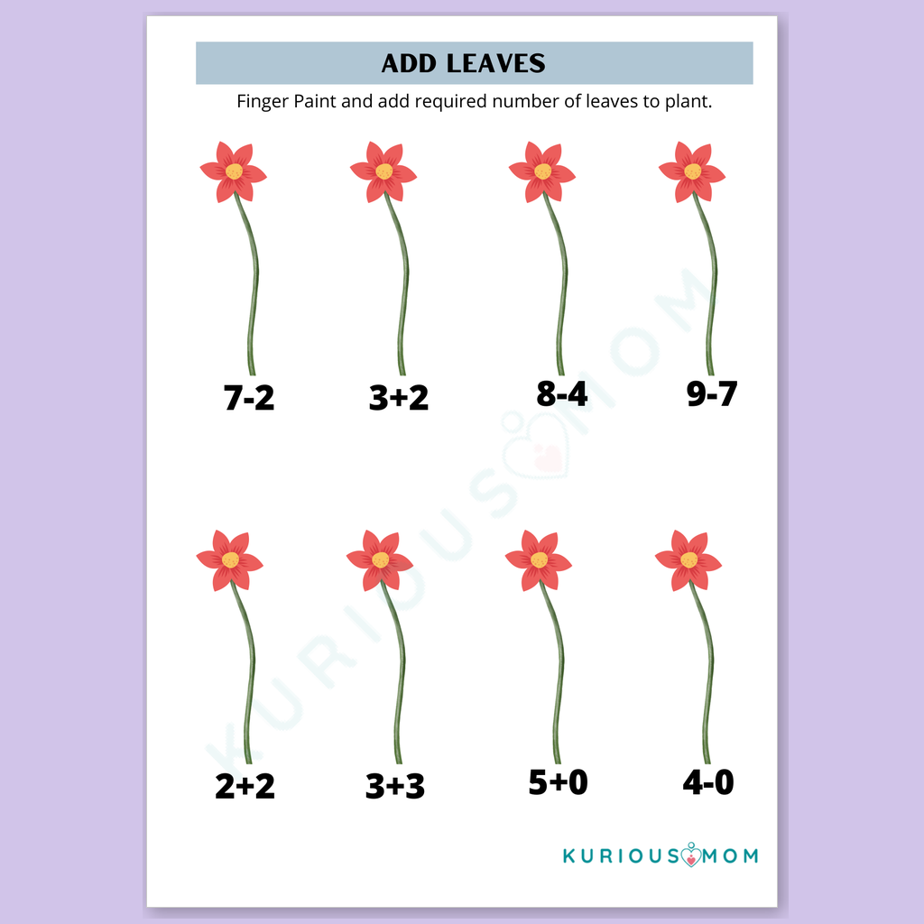 Finger Paint Addition and Subtraction printable worksheet - Image 7